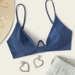 dark blue push up bathing suit top